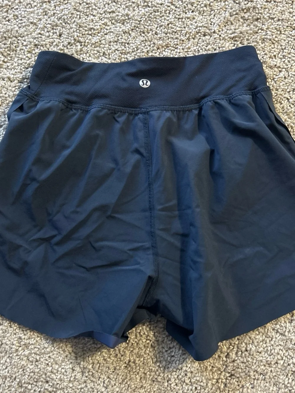 Lululemon Women's Navy Athletic Running Shorts with Built-in Liner